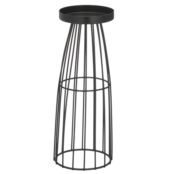 GASPER Lepuro Metallgestell Kerzenhalter klein 10 x 10 x 30 cm, schwarz