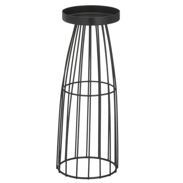 GASPER Lepuro Metallgestell Kerzenhalter klein 10 x 10 x 30 cm, schwarz