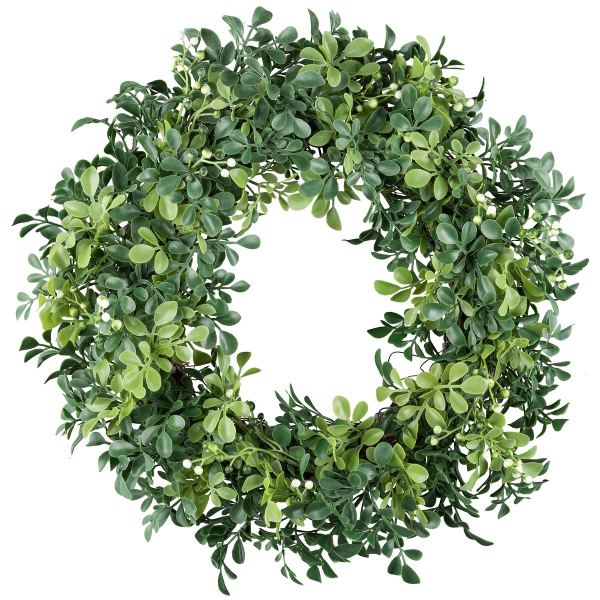 GASPER Ligusterblattkranz mit Beeren 35 cm grün
