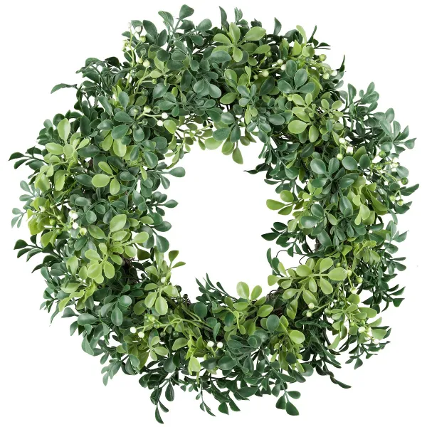 GASPER Ligusterblattkranz mit Beeren 35 cm grün