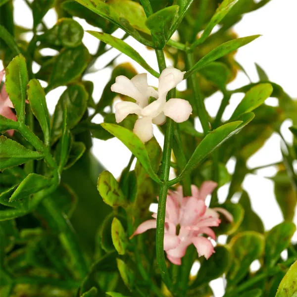 GASPER Lobelienkranz Rosa/Grün Ø 30 cm x 7 cm - Kunstblumen