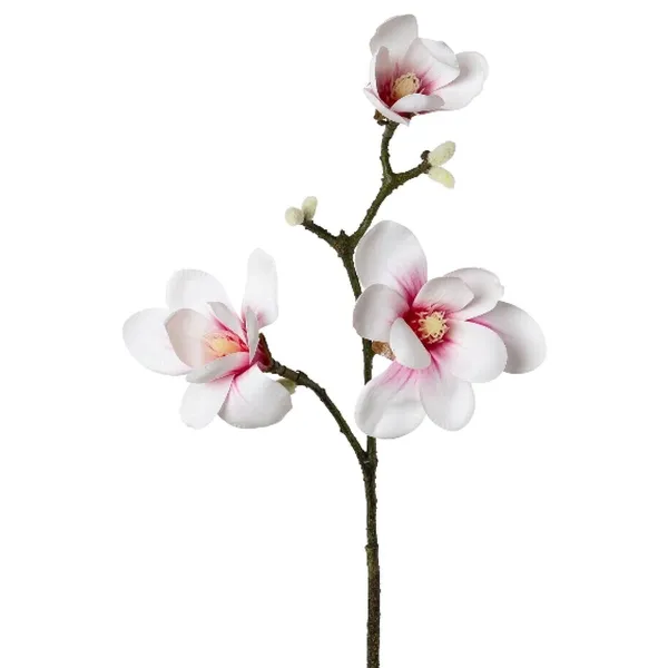 GASPER Magnolie mit 3 Rosa Blüten 65 cm - Kunstblumen GASPER Magnolie mit 3 Rosa Blüten 65 cm - Kunstblumen