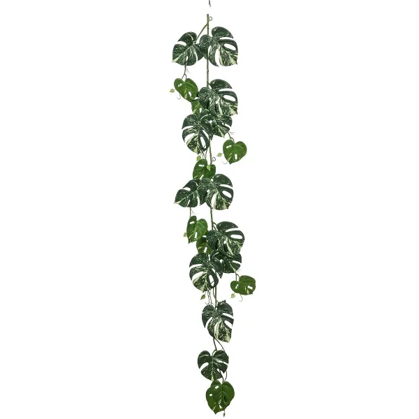 GASPER Mini-Fensterblatt-Monstera Ranke Grün & Creme 135 cm - Kunstpflanzen GASPER Mini-Fensterblatt-Monstera Ranke Grün & Creme 135 cm - Kunstpflanzen