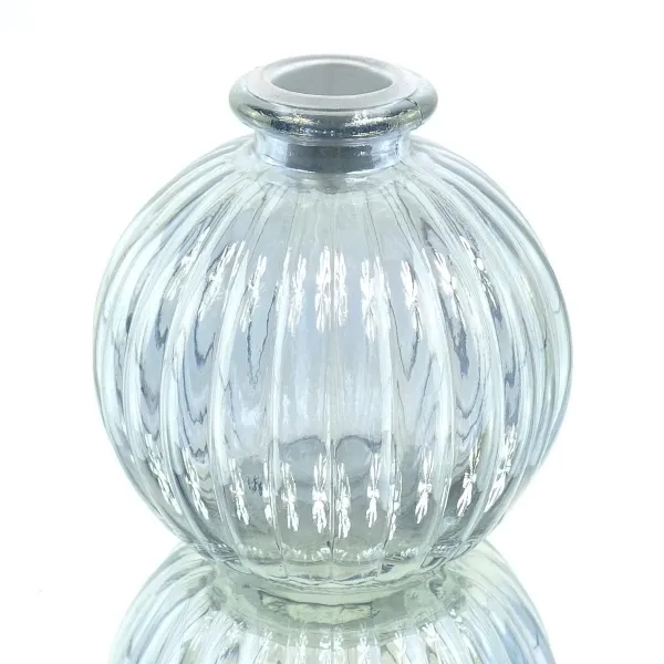 GASPER Mini Kugel-Kerzenhalter Glas,grau,Luster finish,8,4x8,2 cm