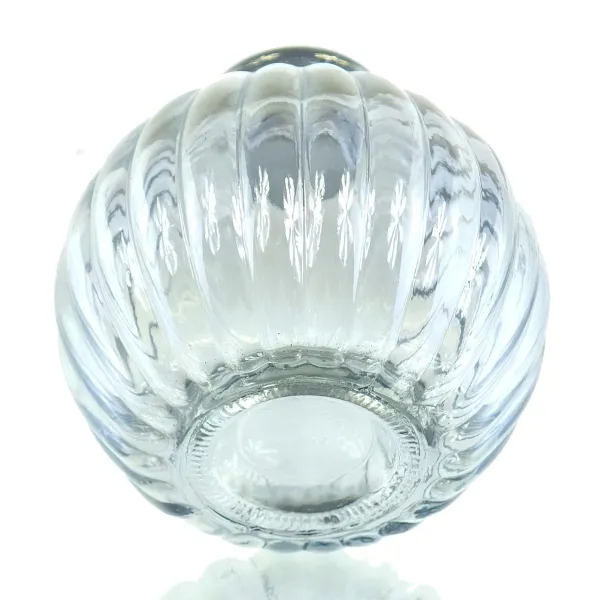 GASPER Mini Kugel-Kerzenhalter Glas,grau,Luster finish,8,4x8,2 cm