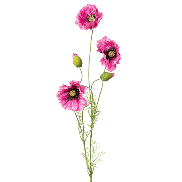 GASPER Mohn Pink mit schwarzer Mitte 90 cm - Kunstblumen