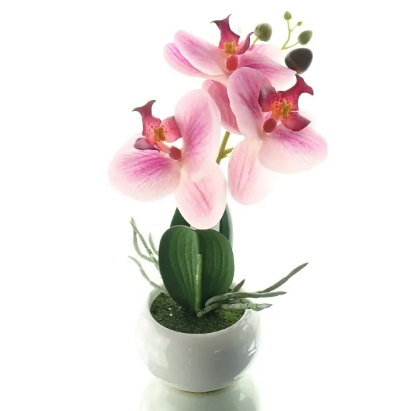 GASPER Orchidee Lila im runden Topf 23 cm - Kunstblumen GASPER Orchidee Lila im runden Topf 23 cm - Kunstblumen