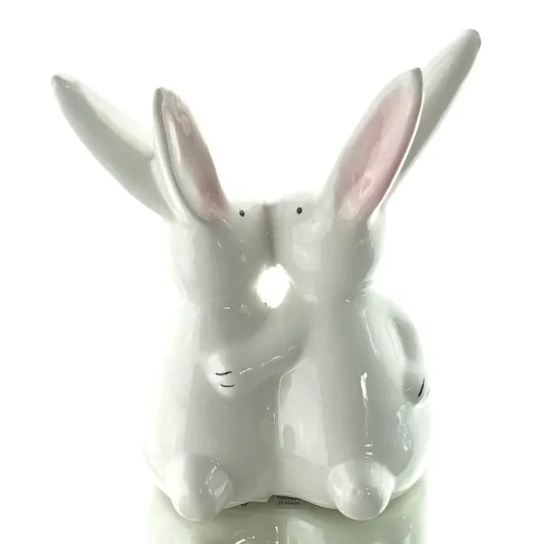 GASPER Oster-Deko Hasenpaar KISSES Weiß 14 cm - Keramik