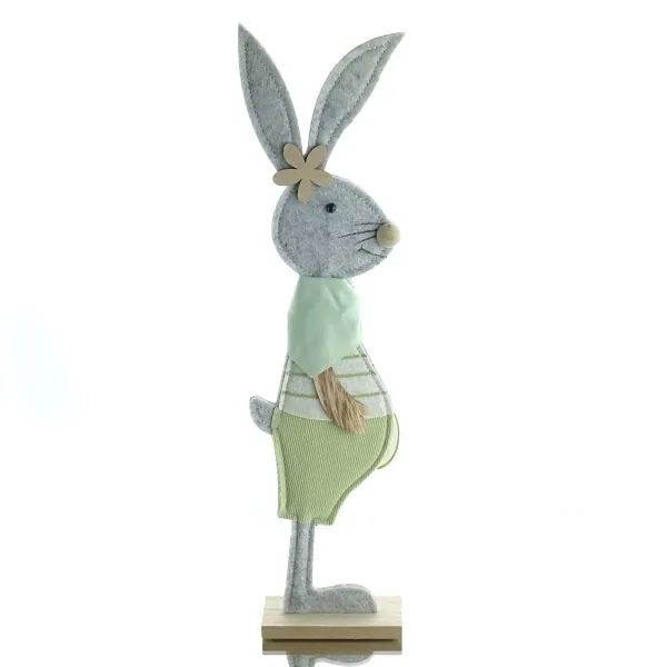 GASPER Oster-Hase Grün & Grau auf Holzbasis 38 cm - Filz GASPER Oster-Hase Grün & Grau auf Holzbasis 38 cm - Filz