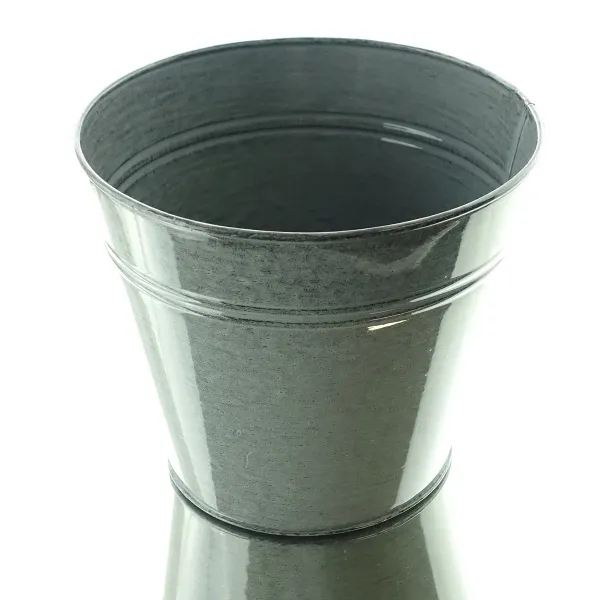 GASPER Pflanzen-Übertopf Botanico Grau Ø 20 cm - Metall GASPER Pflanzen-Übertopf Botanico Grau Ø 20 cm - Metall
