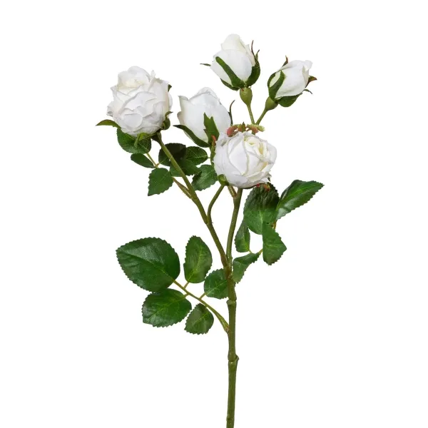 GASPER Polyantharose Weiß Blüten & Knospen 38 cm - Kunstblumen GASPER Polyantharose Weiß Blüten & Knospen 38 cm - Kunstblumen