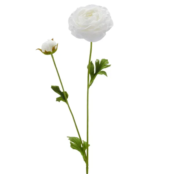 GASPER Ranunkel Reinweiß Ø 8,5 cm 63 cm - Kunstblumen