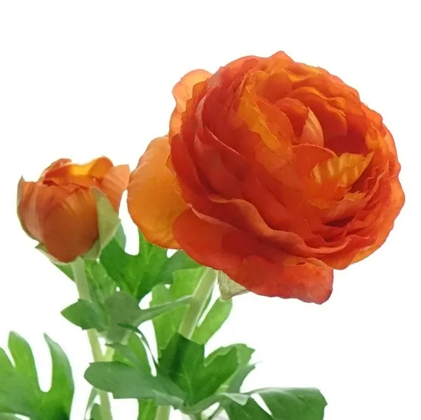 GASPER Ranunkeln Orange mit 1 Blüte und 1 Knospe 40 cm - Kunstblumen GASPER Ranunkeln Orange mit 1 Blüte und 1 Knospe 40 cm - Kunstblumen