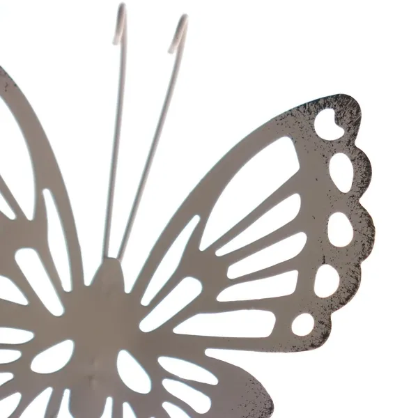 GASPER Schmetterling am Stiel Rosa 31 cm x 8,5 cm - Metall