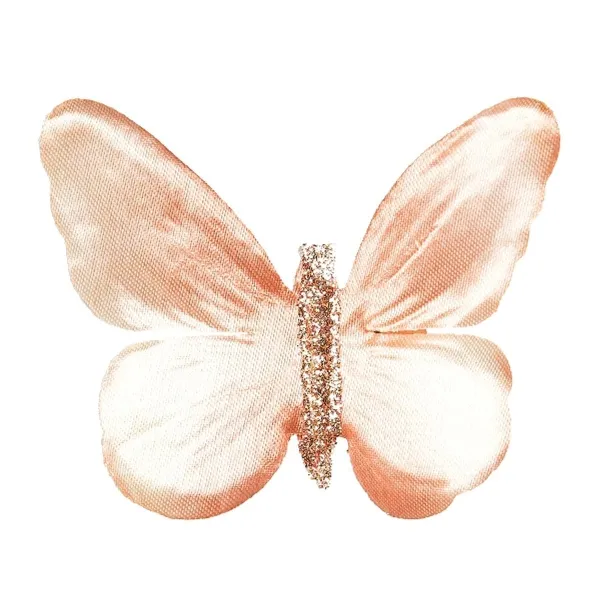 GASPER Schmetterlinge Rosa mit Glitzer & Clip 8er Box