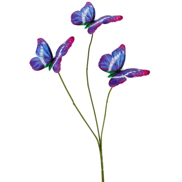 GASPER 3 Schmetterlinge am Stiel Lila 58 cm - Fantasie