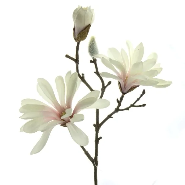 GASPER Sternmagnolie Weiß mit rosa Schlund 47 cm - Kunstblumen GASPER Sternmagnolie Weiß mit rosa Schlund 47 cm - Kunstblumen
