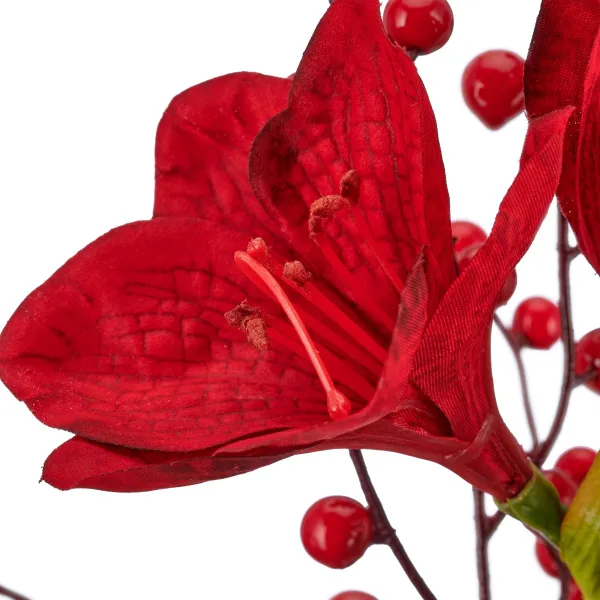Gasper Strauß mit Amaryllis & Beeren 48 cm dunkelrot - Kunstpflanze