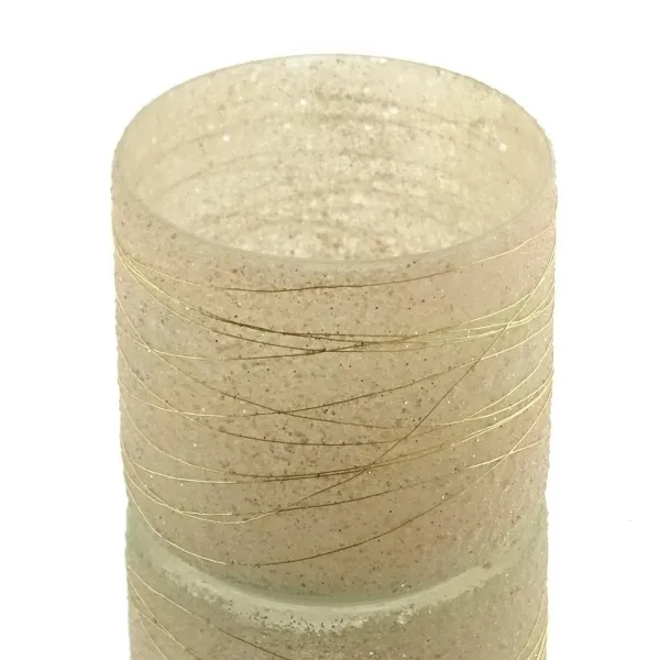 GASPER Teelicht-Glas LIVIA Beige - Rosa zylindrisch Ø 8 cm GASPER Teelicht-Glas LIVIA Beige - Rosa zylindrisch Ø 8 cm
