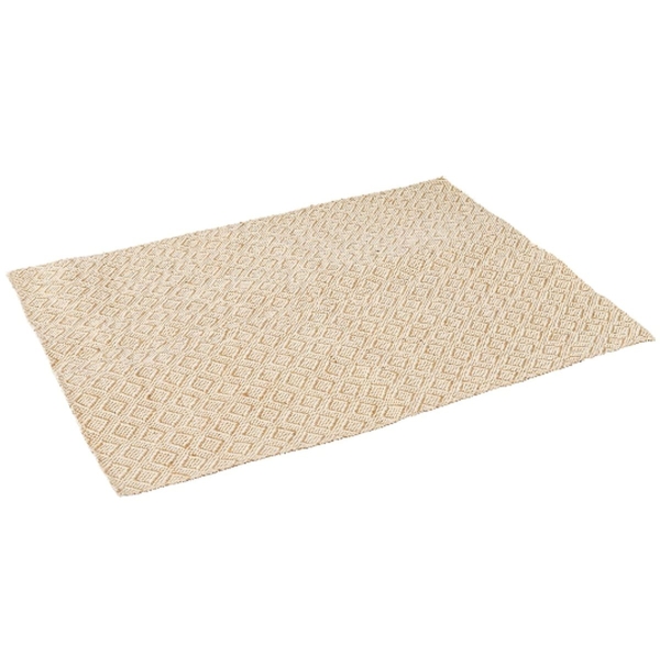 GASPER Tischset SQUADRA Cremeweiß 33 x 44 cm - Jute & Baumwolle 
