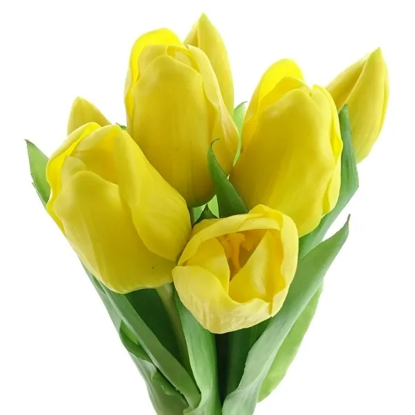 GASPER Tulpenstrauß Leuchtendgelb aus 7 Stielen 32 cm - Kunstblumen GASPER Tulpenstrauß Leuchtendgelb aus 7 Stielen 32 cm - Kunstblumen
