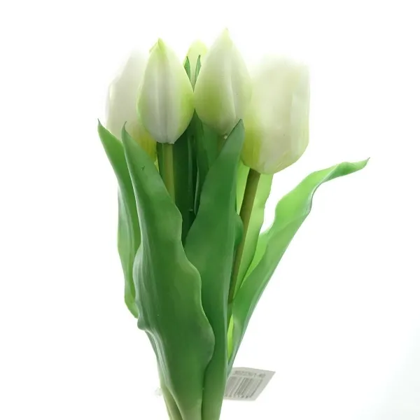 GASPER Tulpenstrauß Reinweiß aus 7 Stielen 32 cm - Kunstblumen