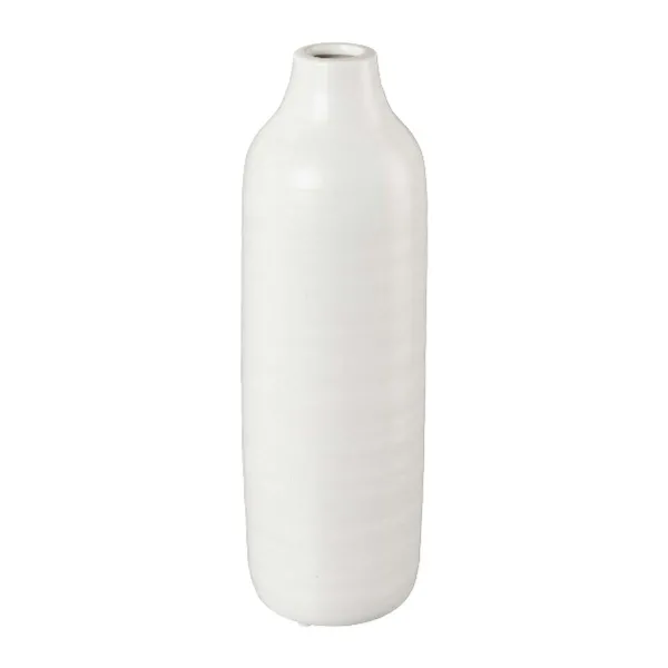 GASPER Vase PRESENCE Weiß Ø 10 cm x 30 cm - Keramik GASPER Vase PRESENCE Weiß Ø 10 cm x 30 cm - Keramik