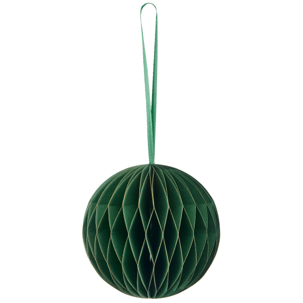 GASPER Weihnachtsanhänger Kugel Dunkelgrün mit Magnetverschluss Ø 10 cm - Papier