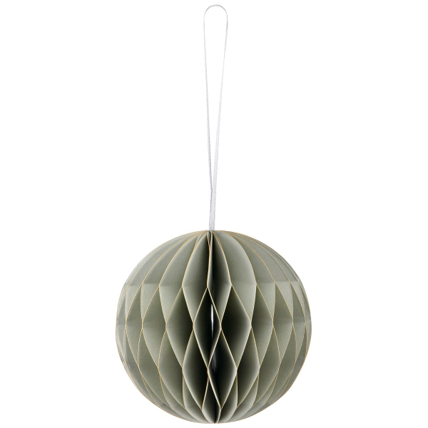 GASPER Weihnachtsanhänger Kugel Grau mit Magnetverschluss Ø 10 cm - Papier