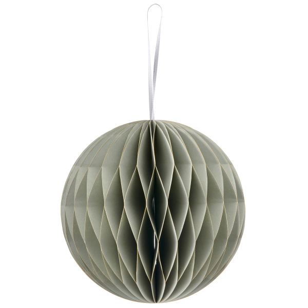 GASPER Weihnachtsanhänger Kugel Grau mit Magnetverschluss Ø 15 cm - Papier