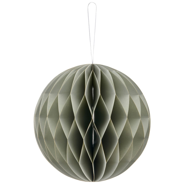 GASPER Weihnachtsanhänger Kugel Grau mit Magnetverschluss Ø 20 cm - Papier