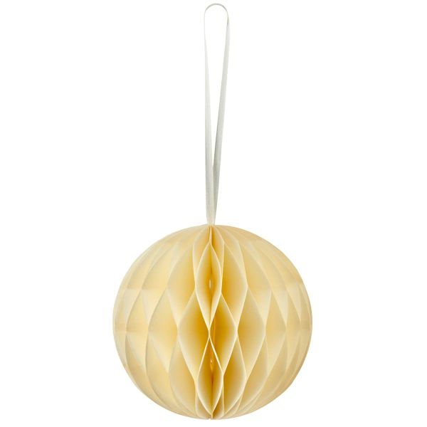 GASPER Weihnachtsanhänger Kugel Naturweiß mit Magnetverschluss Ø 10 cm - Papier
