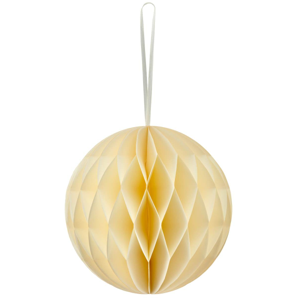 GASPER Weihnachtsanhänger Kugel Naturweiß mit Magnetverschluss Ø 15 cm - Papier