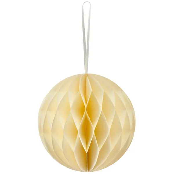 GASPER Weihnachtsanhänger Kugel Naturweiß mit Magnetverschluss Ø 15 cm - Papier