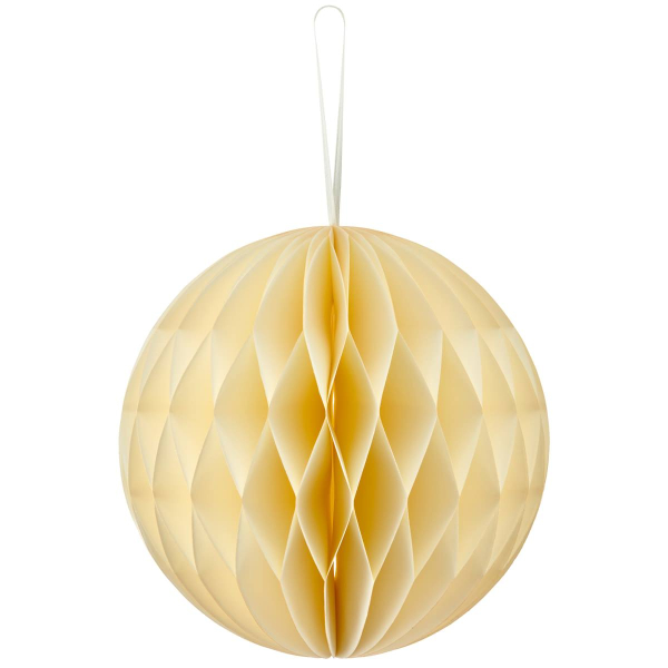 GASPER Weihnachtsanhänger Kugel Naturweiß mit Magnetverschluss Ø 20 cm - Papier