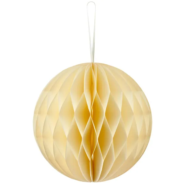 GASPER Weihnachtsanhänger Kugel Naturweiß mit Magnetverschluss Ø 20 cm - Papier