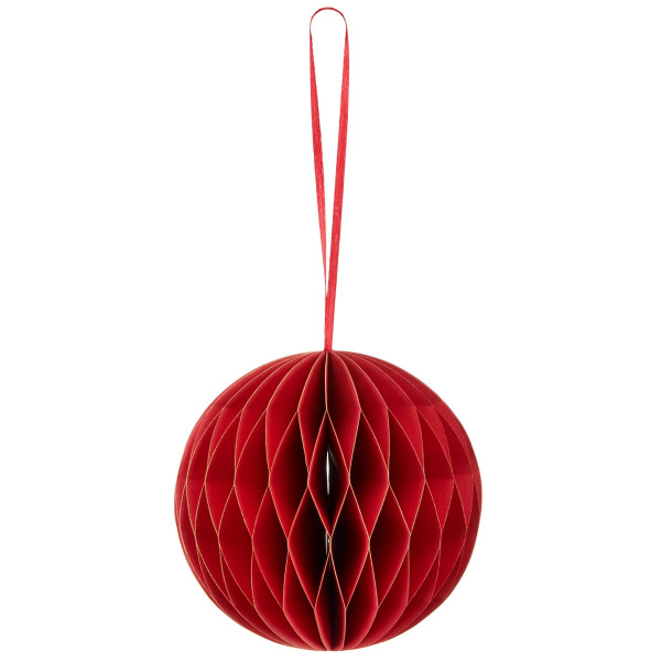 GASPER Weihnachtsanhänger Kugel Rot mit Magnetverschluss Ø 10 cm - Papier