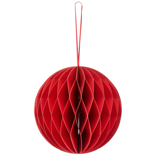 GASPER Weihnachtsanhänger Kugel Rot mit Magnetverschluss Ø 15 cm - Papier