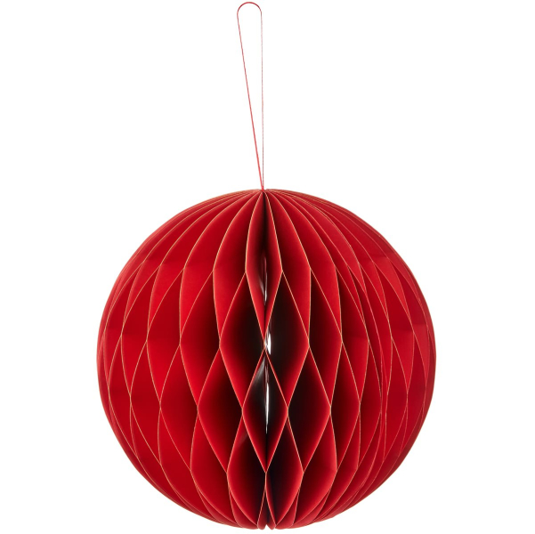 GASPER Weihnachtsanhänger Kugel Rot mit Magnetverschluss Ø 20 cm - Papier