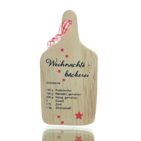 GASPER Weihnachtsanhänger mit Zimtsterne Rezept Natur 12 cm - Holz GASPER Weihnachtsanhänger mit Zimtsterne Rezept Natur 12 cm - Holz