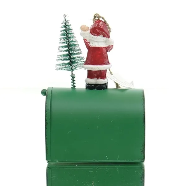 GASPER Weihnachtsbriefkasten American Art mit Weihnachtsmann Grün - Metall & Poly