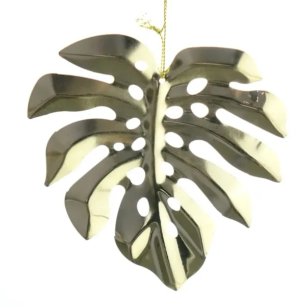 GASPER Weihnachtsdeko Fensterblatt - Monstera Blatt goldfarben 12 cm - Metall GASPER Weihnachtsdeko Fensterblatt - Monstera Blatt goldfarben 12 cm - Metall