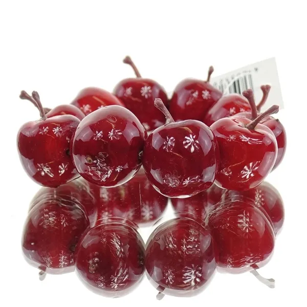 GASPER Weihnachtsdeko Mini - Apfelkranz Rot Ø ca. 9,5 cm - Kunstpflanzen