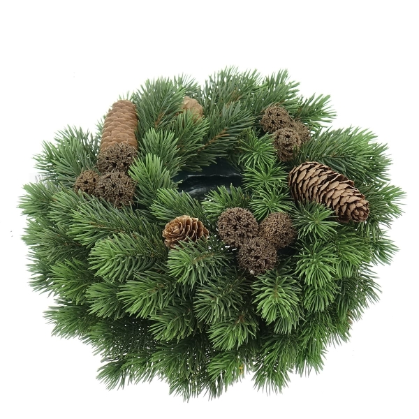 GASPER Weihnachtsdeko Tannenkranz Grün mit Zapfen Ø 24 cm - Kunstpflanzen