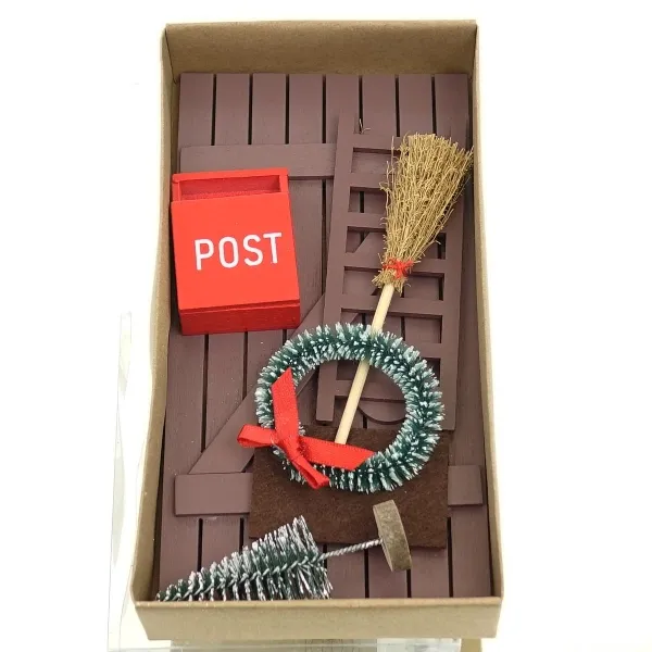 GASPER Weihnachtsdeko Wichtelset Braun 7 teilig - Holz & Kunststoff