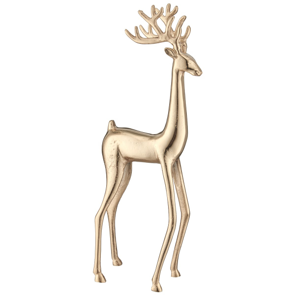 GASPER Weihnachtsfigur Hirsch Goldfarben massiv 58 cm - Aluminium