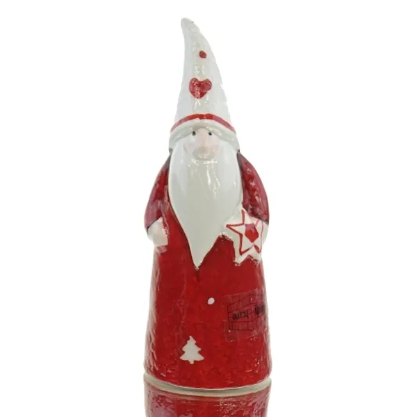 GASPER Weihnachtsmann Rot mit weißer Mütze stehend 15 cm - Keramik GASPER Weihnachtsmann Rot mit weißer Mütze stehend 15 cm - Keramik