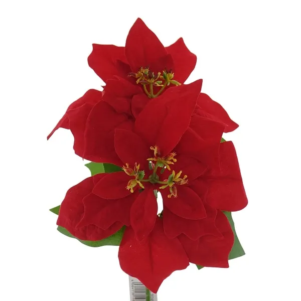 GASPER Weihnachtsstern - Poinsettie Rot kurz mit 2 Brakteen 33 cm - Kunstblumen GASPER Weihnachtsstern - Poinsettie Rot kurz mit 2 Brakteen 33 cm - Kunstblumen