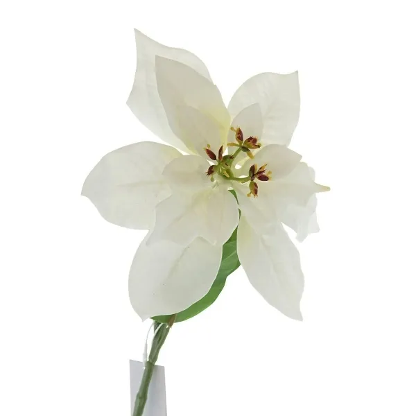 GASPER Weihnachtsstern - Poinsettie Weiß 60 cm - Kunstblumen
