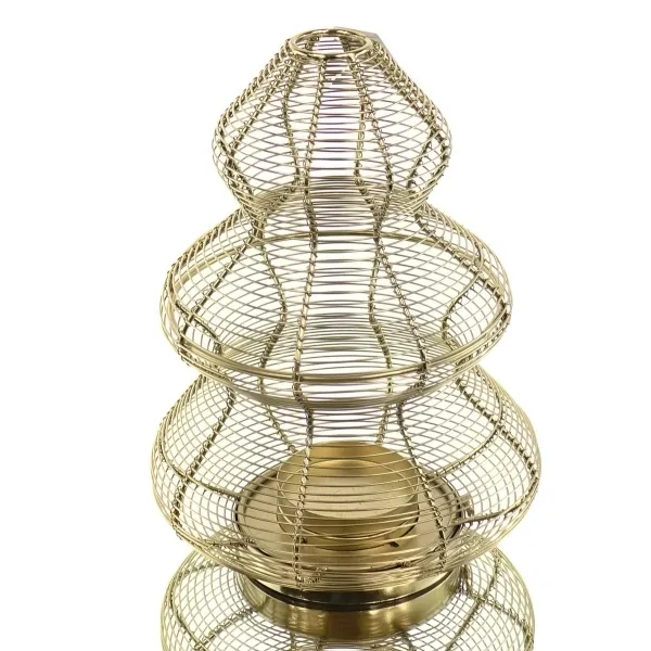 GASPER Weihnachtswindlicht Tannenbaum goldfarbener Draht 33 cm - Aluminium GASPER Weihnachtswindlicht Tannenbaum goldfarbener Draht 33 cm - Aluminium